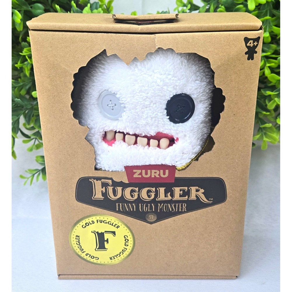 ZURU Fuggler Gold Fuggs Sir Splodge A Lot White Plush Gold Shirt Monster W/ Box
